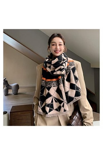 écharpe 2021 Nouvelle écharpe en Laine Marque Double Face Femmes Écharpes dhiver Chaudes Géométrie épaisse Châle Wrap Pashmi