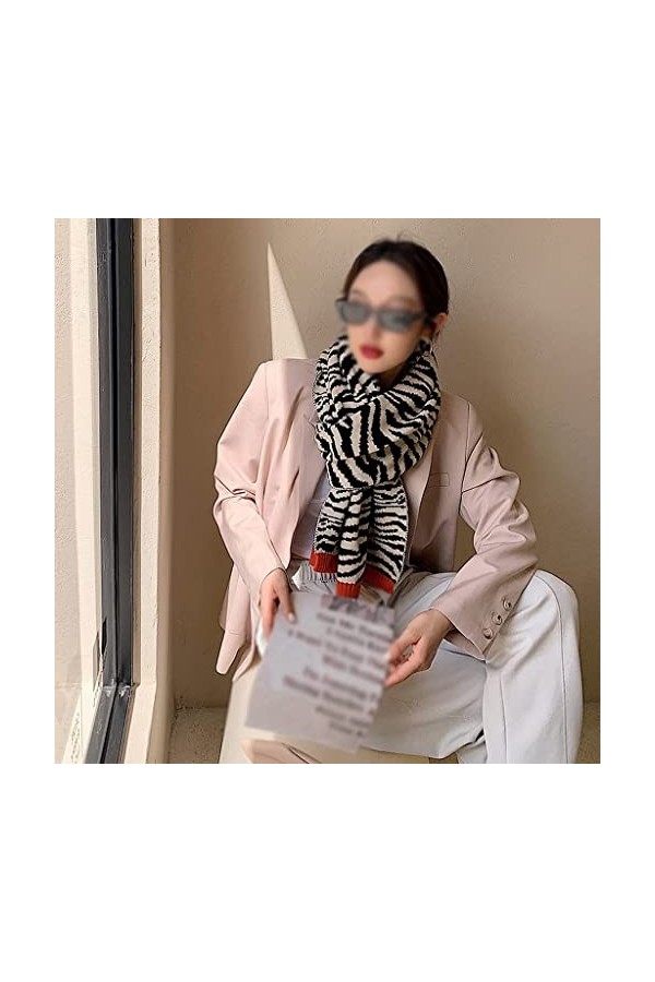 Samnuerly Écharpe dhiver, modèle décharpe dhiver tricotée épaisse pour Dame Pashmina châle enveloppe Les étoles de Couvert