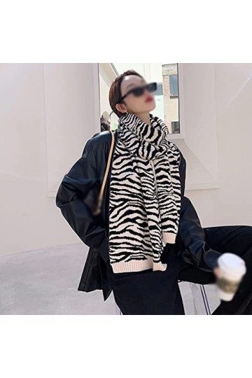 Samnuerly Écharpe dhiver, écharpe dhiver tricotée épaisse Lady Pattern Pashmina Shawl Wraps Women Winter Warm Blanket Stole