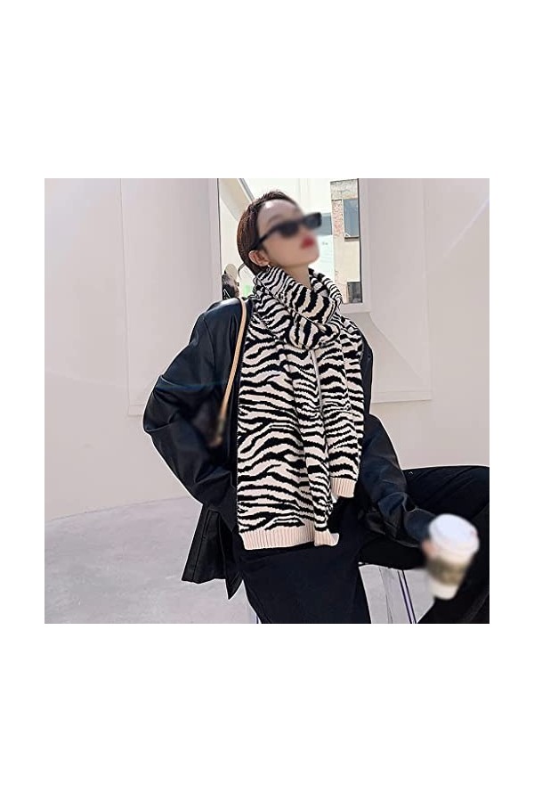 Samnuerly Écharpe dhiver, écharpe dhiver tricotée épaisse Lady Pattern Pashmina Shawl Wraps Women Winter Warm Blanket Stole