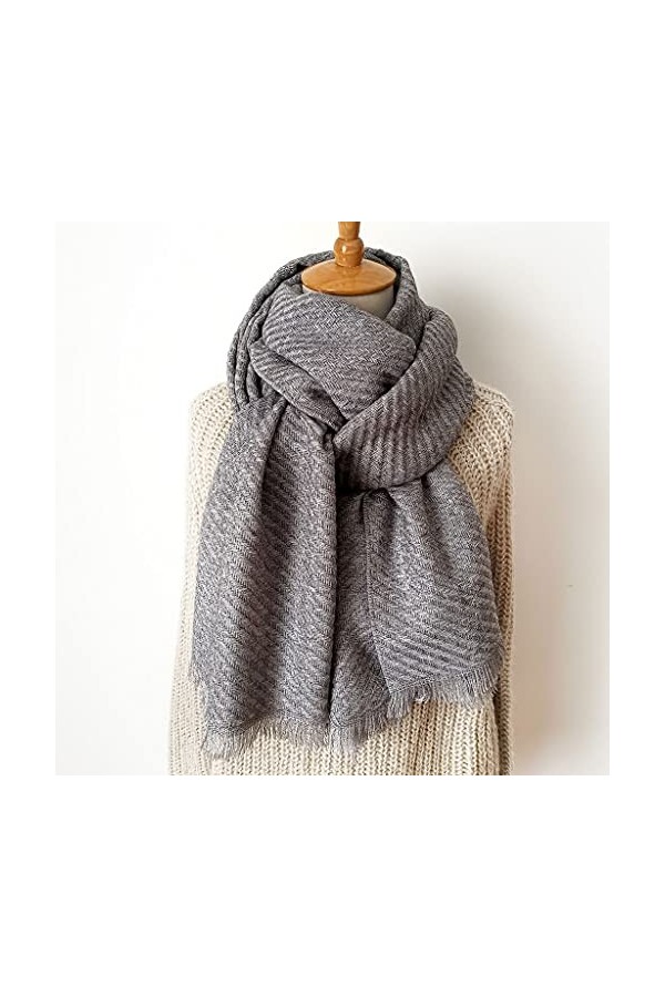 TWDYC Tricot en Cachemire Pashmina écharpe Longue écharpe Soldat Couleur Plus épais Plus Chaud Hiver Mode écharpe Cadeau pour