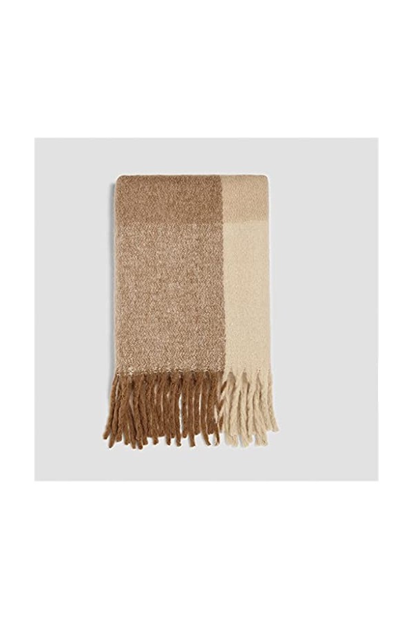 LSDJGDDE Cachemire Femmes Écharpe à Carreaux Hiver Châles Chauds et enveloppements Bandana Pashmina Long Tassel Couverture ép