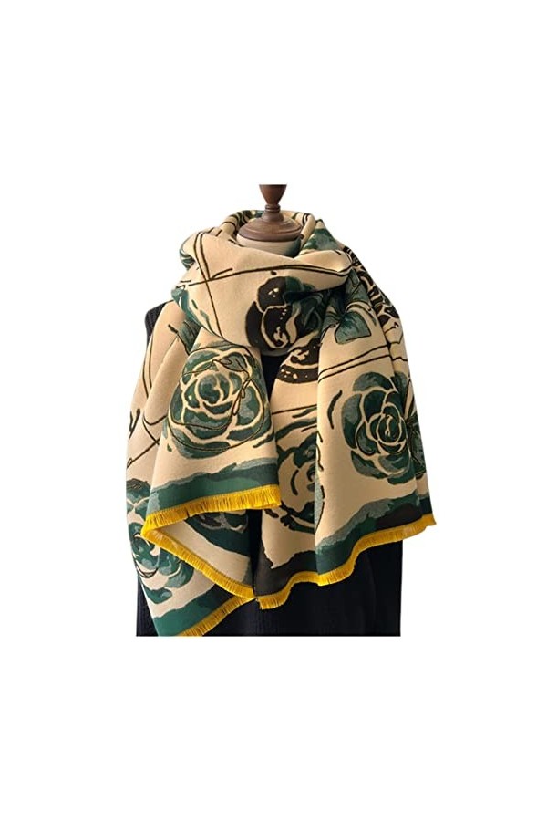 ACiyD Écharpe Femmes Cachemire Châle Écharpe Conception Couverture Épaisse Hiver Chaud Foulard Poncho-Wyt289-3 Wyt289 2 