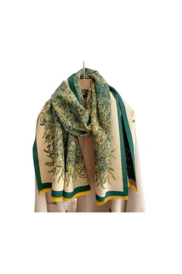 ACiyD Écharpe Femmes Écharpe Cachemire Grand Châle Imprimé Floral Foulard Cou Cheveux Wraps-Rose,180X65Cm Orange 180x65cm 