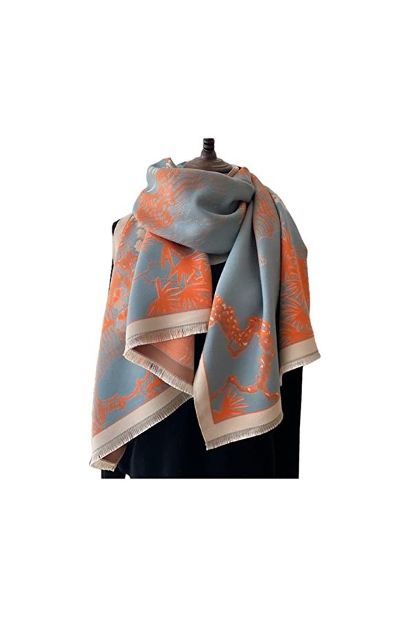 ACiyD Écharpe Hiver Écharpes Chaudes Cachemire Épais Bandanas Écharpes Imprimées De Luxe Couvertures Châles Et Châles pour Fe