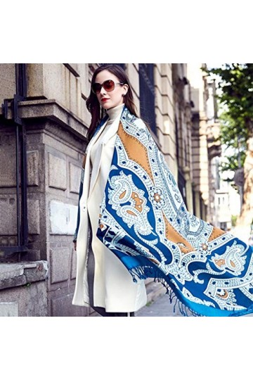 Écharpe Femme 100% Cachemire Écharpe Chaude Mode Impression Écharpe Enveloppée Châle Surdimensionné Écharpe Multifonctionnell