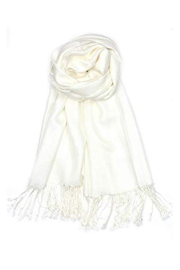 CLGIFT Lot de 10 châles pashmina pour demoiselle dhonneur, ivoire, 28 x 70