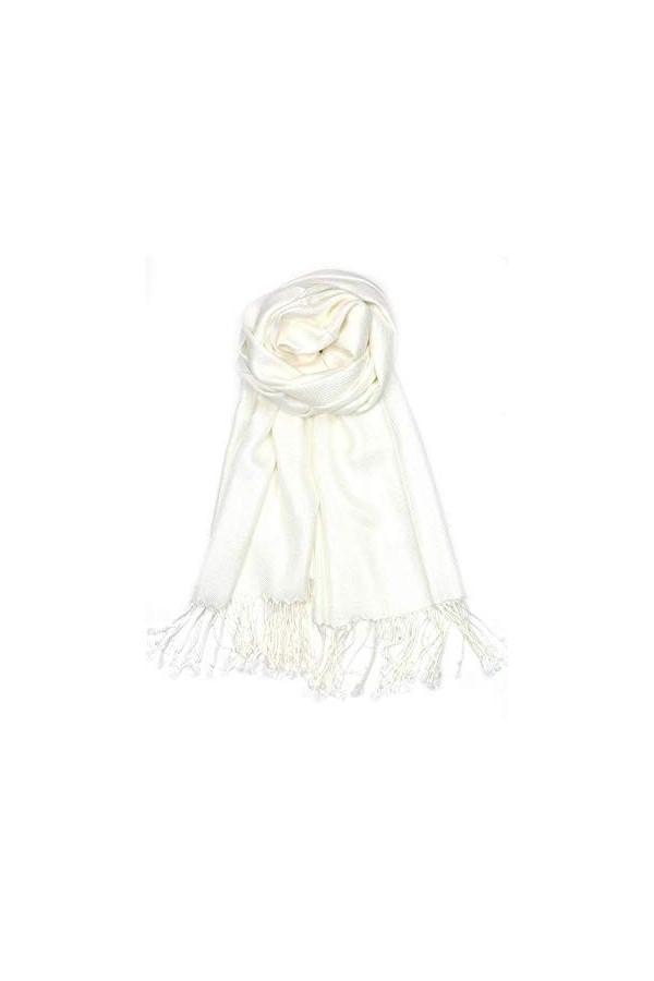 CLGIFT Lot de 10 châles pashmina pour demoiselle dhonneur, ivoire, 28 x 70