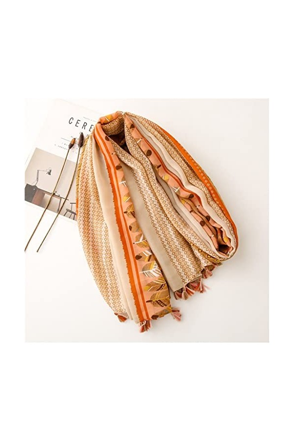 ZAIZAI Feathny Tassel Tassel Viscose Châle Écharpe Femmes Wrap Pashmina Sole Bufandas Color : A, Size : 180cm*90cm 