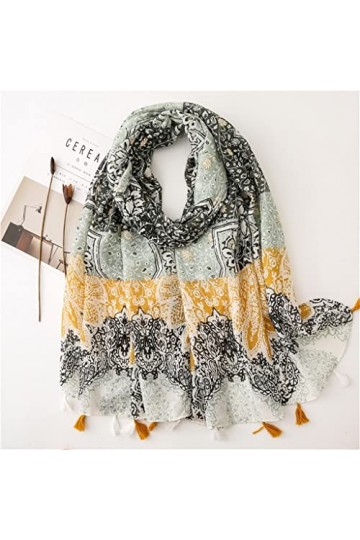 ZAIZAI Floral Tassel Viscose Châle Écharpe Femmes Wrap Pashmina Sole Color : A, Size : 180cm*100cm 