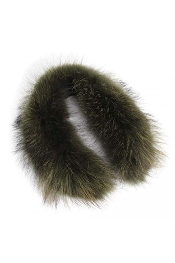 GDYX Écharpe Col de fourrure de vrai raton laveur col chaud 100% écharpe de fourrure naturelle écharpe de fourrure châle 60cm