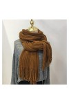 HLDETH Femmes Solid Cashmere Foulards Lady hiver épaissie Épaissement chaude Soft Pashmina châles enveloppements folle longue