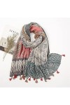 ZAIZAI Femmes Floral Tassel Viscose Châle Écharpe Ladelle Wrap Pashmina Soleil 180 * 90cm Color : B, Size : 180cm*90cm 