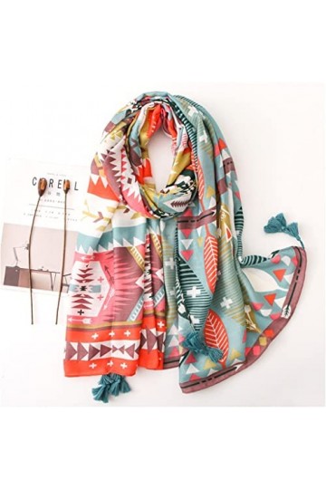 ZAIZAI Femmes Tassel Viscose Châle Écharpe Espagne Imprimer Soft Wrap Pashmina Sole Color : A, Size : 180cm*90cm 