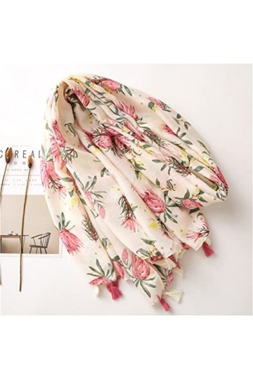 ZAIZAI Femmes Pure Floral Tassel Viscose Châle Écharpe Espagne Imprimer Soft Wrap Pashmina Sole Color : A, Size : 180cm*90cm
