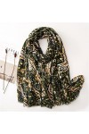 ZAIZAI Automne Armée Vert Fringe Floral Fringe Viscose Écharpe Scarf Lady Print Pashmina Soleillée Color : A, Size : 180cm*9