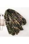 ZAIZAI Automne Armée Vert Fringe Floral Fringe Viscose Écharpe Scarf Lady Print Pashmina Soleillée Color : A, Size : 180cm*9