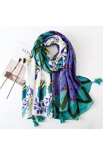 ZAIZAI Floral Tassel Viscose Châle Écharpe Emballage Pashmina volée Bufanda Snood 180 * 100cm Color : A, Size : 180cm*100cm 