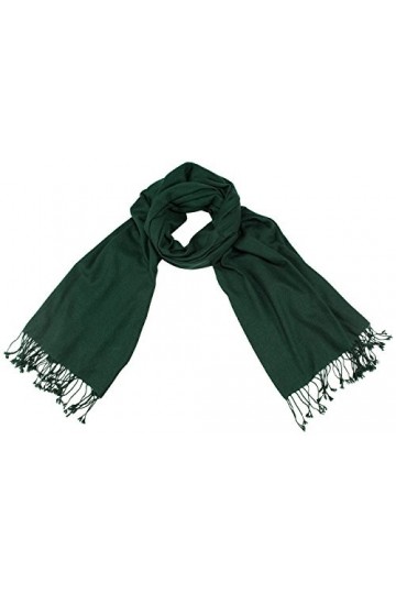 Pashmina écharpe en cachemire tissé main 100% cachemire vert foncé Sapin luxe
