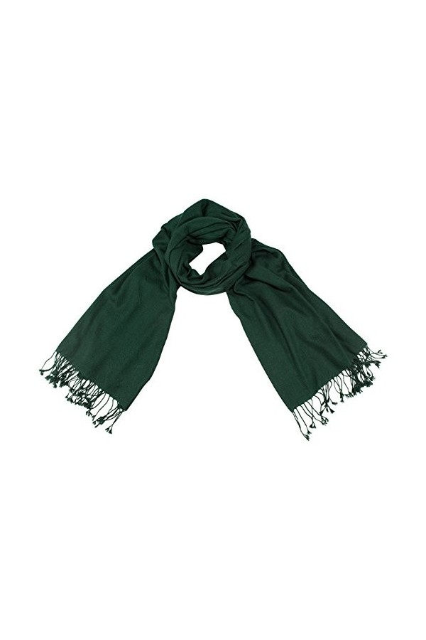 Pashmina écharpe en cachemire tissé main 100% cachemire vert foncé Sapin luxe