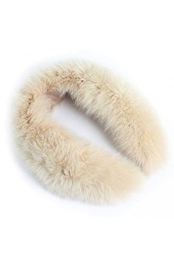 GDYX Écharpe Col écharpe collier de fourrure véritable 100% fourrure naturelle écharpe fourrure châle fourrure abricot 65cm