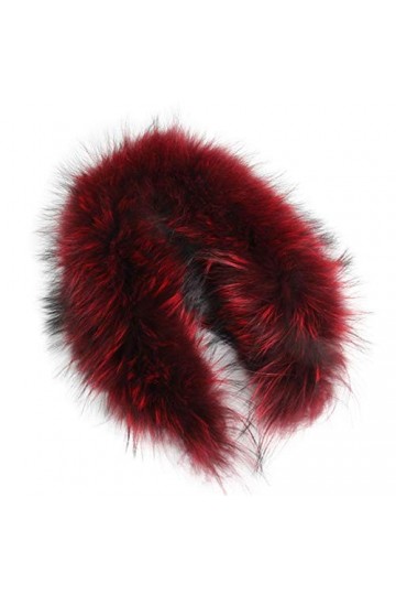 GDYX Écharpe Col écharpe collier de fourrure réel 100% fourrure naturelle écharpe fourrure châle 65cm rouge