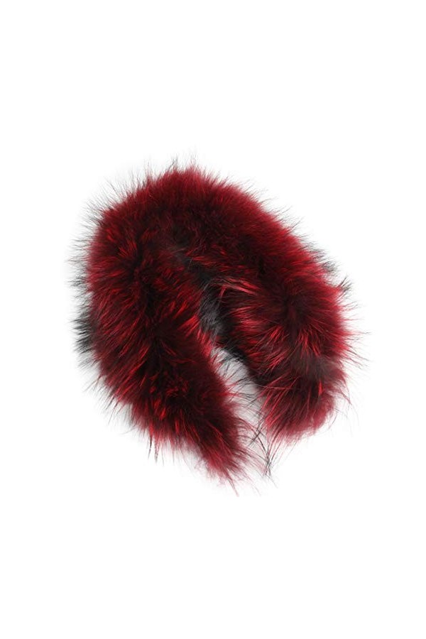 GDYX Écharpe Col écharpe collier de fourrure réel 100% fourrure naturelle écharpe fourrure châle 65cm rouge