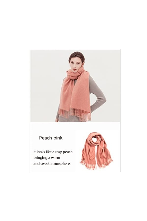 ZANZAN écharpe Chaude Écharpe en Laine de Laine de Cachemire dhiver Pashmina châle enveloppe for Femmes Couleur Solide Longu