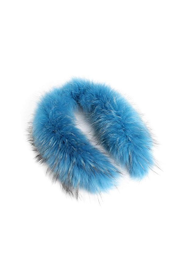 GDYX Écharpe Col écharpe col fourrure véritable 100% fourrure naturelle écharpe fourrure châle fourrure lac 75cm bleu