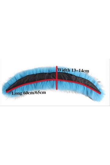 GDYX Écharpe Col écharpe col fourrure véritable 100% fourrure naturelle écharpe fourrure châle fourrure lac 75cm bleu