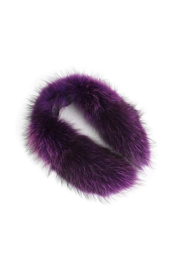 GDYX Écharpe Col écharpe collier de fourrure véritable 100% fourrure naturelle écharpe de fourrure châle de fourrure 75cm vio