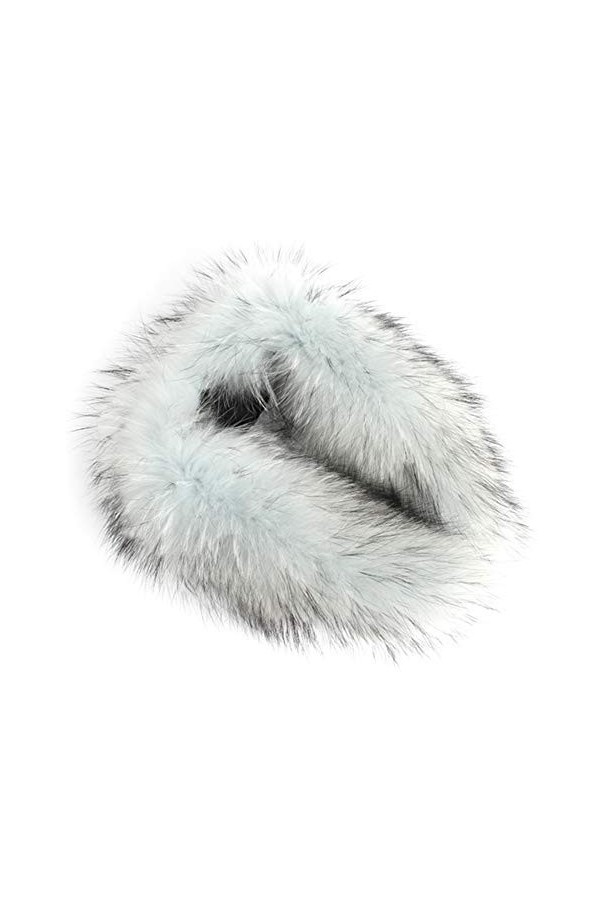 GDYX Écharpe Col écharpe collier de fourrure véritable 100% fourrure naturelle écharpe fourrure châle 80cm blanc et vert