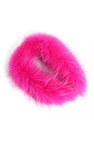 GDYX Écharpe Col écharpe col fourrure véritable 100% fourrure naturelle écharpe fourrure châle fourrure 80cm rose rouge point