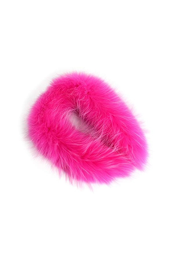 GDYX Écharpe Col écharpe col fourrure véritable 100% fourrure naturelle écharpe fourrure châle fourrure 80cm rose rouge point