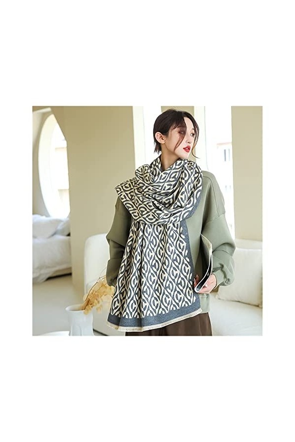 écharpe 2021 Nouvelle écharpe en Laine Design de Marque pour Femmes Echarpes dhiver rétro Foulard Marque Pashmina Châles Wra