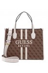 GUESS Silvana 2 Compartment Tote Bag Latte Logo/Stone