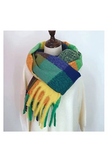 HLDETH Écharpe en cachemire à carreaux Écharpe Femmes automne hiver épais chaude chaude pashmina châles enveloppements femell