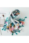 ZAIZAI Femmes Floral Tassel Viscose Châle Écharpe en Automne Hiver Print Chaud Pashmina Stéole Bandanas Color : A, Size : 18