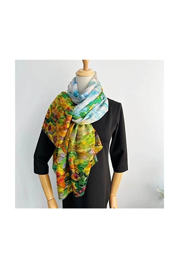 NIVOK Tournesol Imprimer 100% Cachemire Écharpe Wraps Femmes Mode Élégant Pashmina Foulards