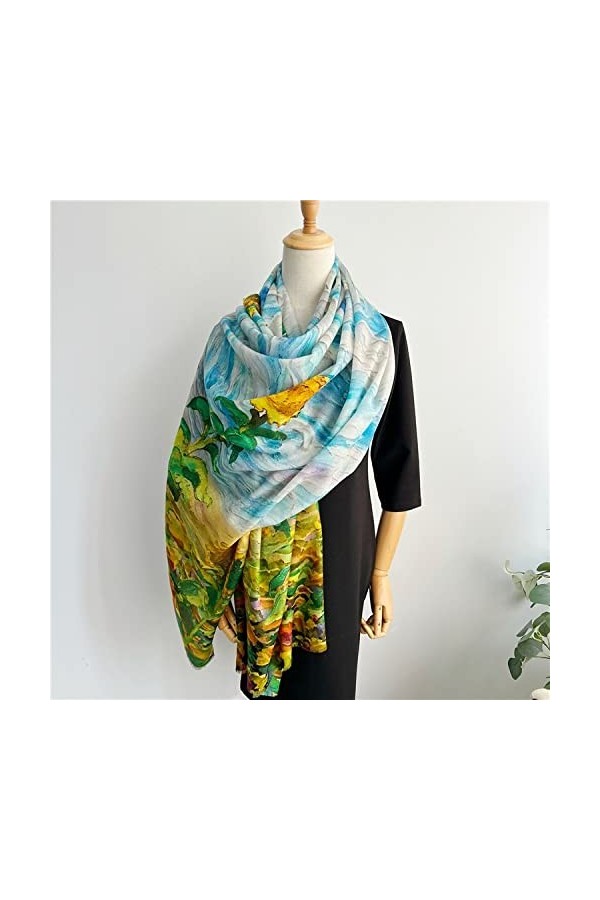 NIVOK Tournesol Imprimer 100% Cachemire Écharpe Wraps Femmes Mode Élégant Pashmina Foulards