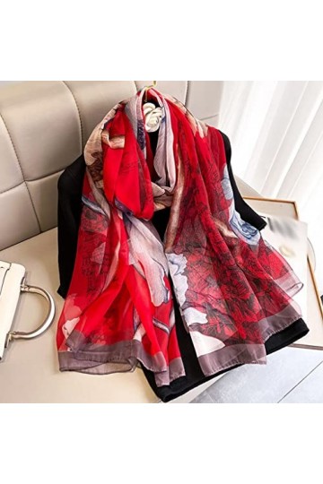 Xwwdp Summer des Femmes châles en Soie enveloppe enveloppe Les Dames Pashmina Bandana Cou hijabs Plage de Plage Color : C, S