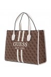 GUESS Silvana 2 Compartment Tote Bag Latte Logo/Stone