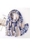 ZAIZAI Femmes Chine Pure Fringe Floral Viscose Châle Écharpe Spring Summer Wrap Pashmina Sole Foulard Bufandas Color : A, Si