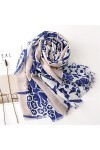 ZAIZAI Femmes Chine Pure Fringe Floral Viscose Châle Écharpe Spring Summer Wrap Pashmina Sole Foulard Bufandas Color : A, Si
