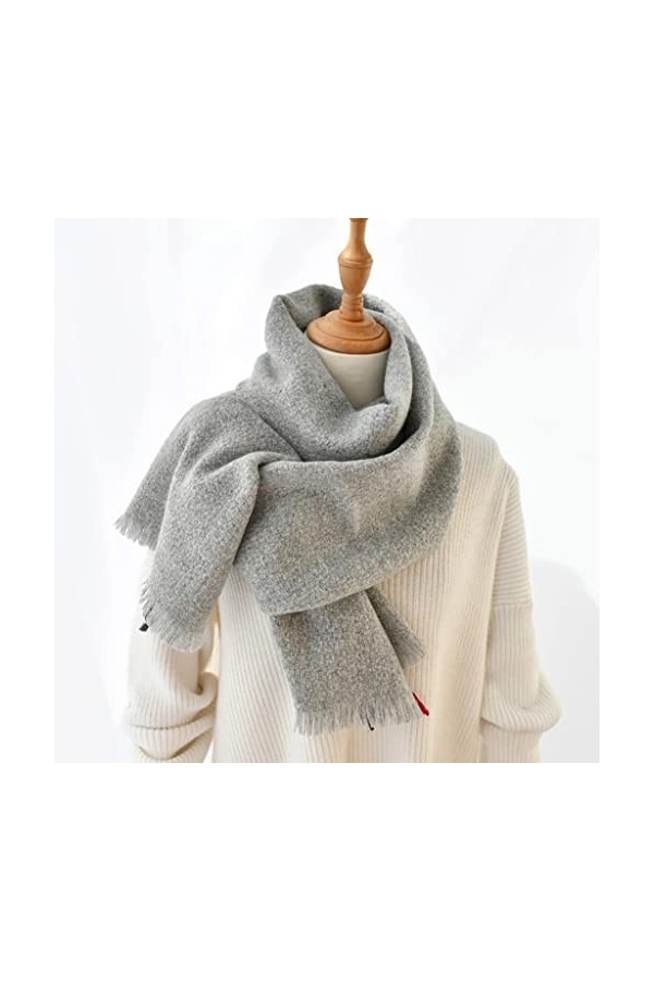 HLDETH Châle laine femmes classique écharpe longue écharpe étroite mince pashmina gris écharpes cadeau for dame Color : C, S
