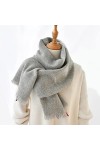 HLDETH Châle laine femmes classique écharpe longue écharpe étroite mince pashmina gris écharpes cadeau for dame Color : C, S