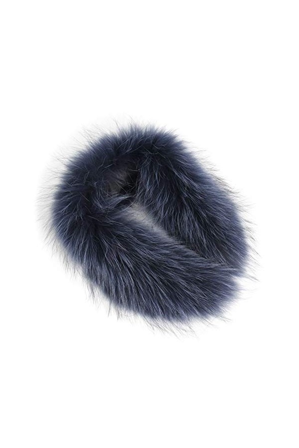 GDYX Écharpe Col écharpe collier 100% fourrure naturelle écharpe fourrure châle 90cm pointe bleue