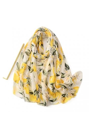 NXYJD Fruit Citron Floral Fringe Viscose châle écharpe Bandeau enveloppe de Pashmina Color : A, Size : One Size 