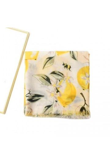 NXYJD Fruit Citron Floral Fringe Viscose châle écharpe Bandeau enveloppe de Pashmina Color : A, Size : One Size 