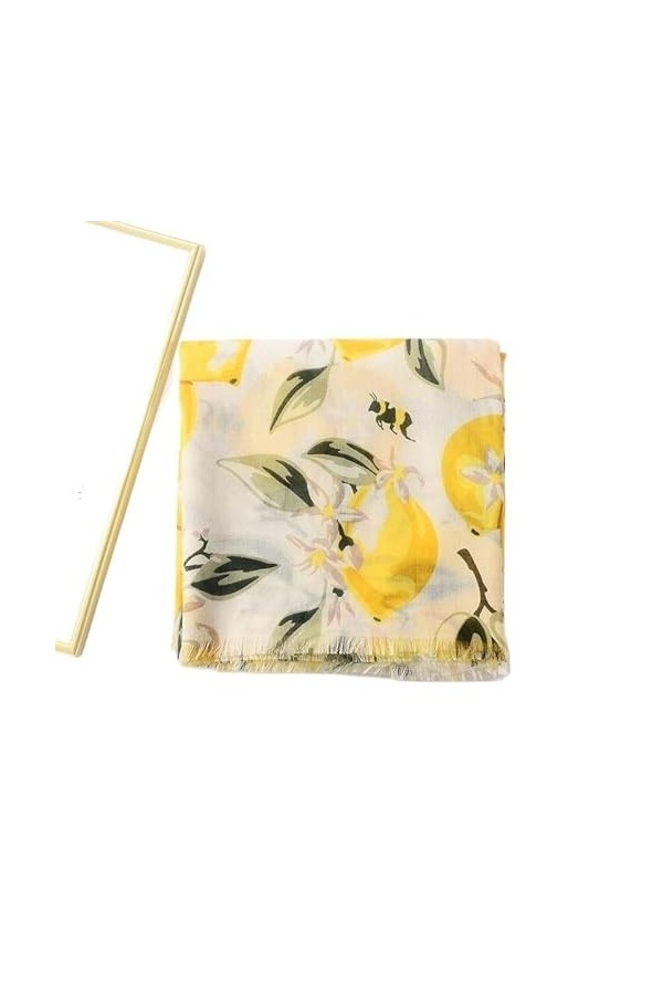 NXYJD Fruit Citron Floral Fringe Viscose châle écharpe Bandeau enveloppe de Pashmina Color : A, Size : One Size 
